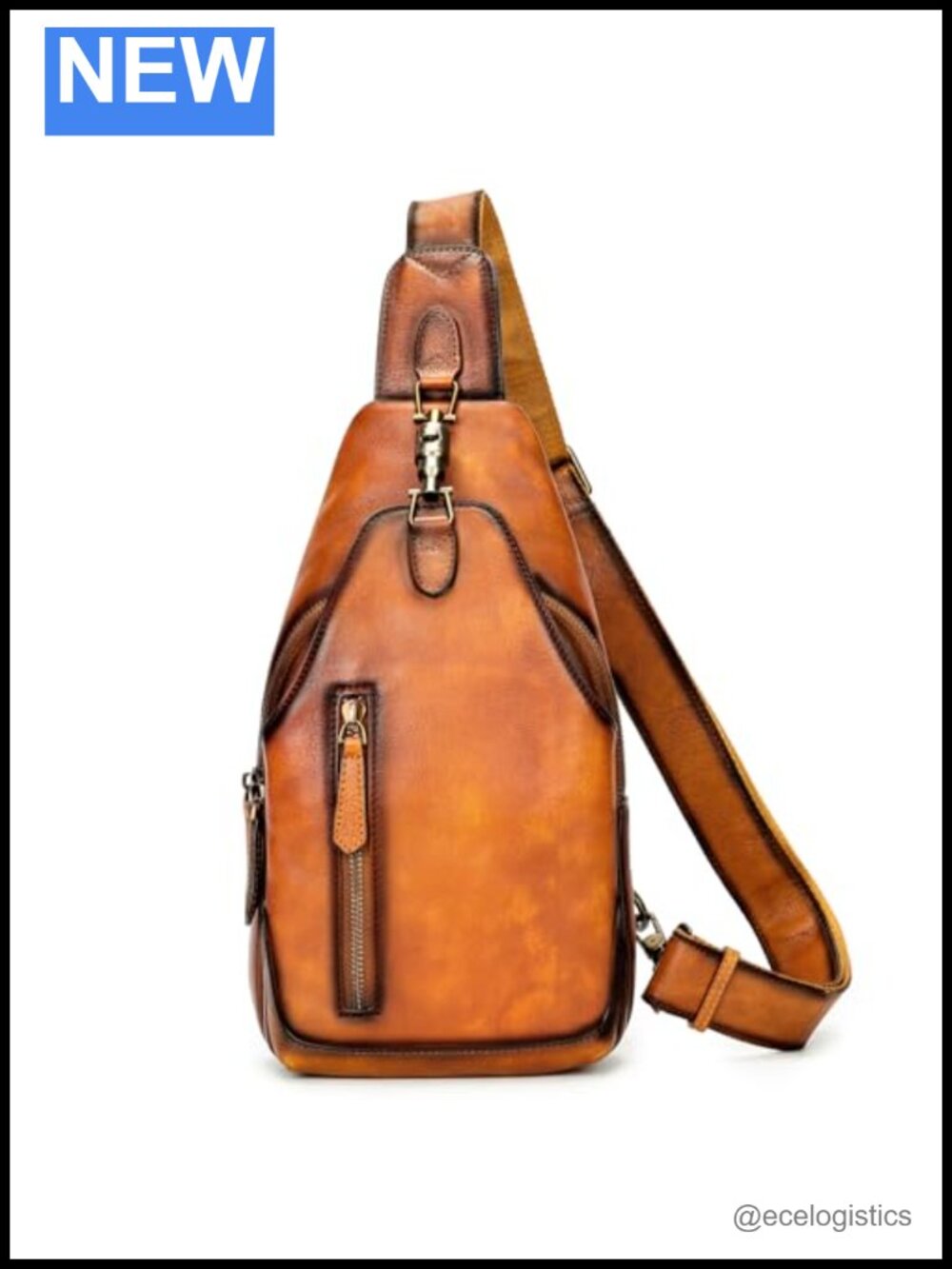 Genuine Leather Sling Bag Crossbody Shoulder Handbag Travel Purse with